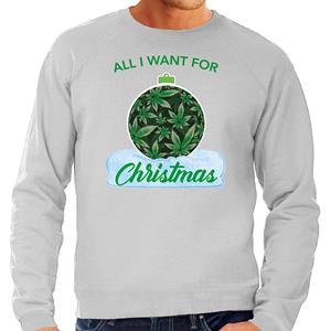 Bellatio Wiet Kerstbal sweater / outfit All i want for Christmas grijs voor heren