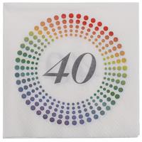 20x Leeftijd jaar themafeest/verjaardag servetten 33 x 33 cm confetti -