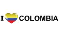 Bellatio Set van 5x stuks i Love Colombia sticker 19.6 x 4.2 cm -