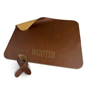 YourSurprise Leren placemat - Bruin - met sluiting