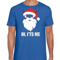 Bellatio Devil Santa Kerstshirt / Kerst outfit Hi its me blauw voor heren