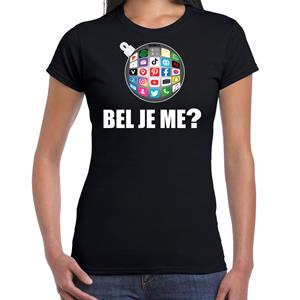 Bellatio Kerstbal shirt / Kerst outfit bel je me zwart voor dames