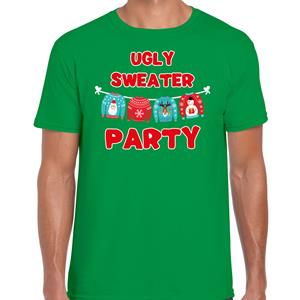 Bellatio Ugly sweater party Kerstshirt / outfit groen voor heren