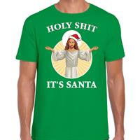 Bellatio Holy shit its Santa fout Kerstshirt / outfit groen voor heren