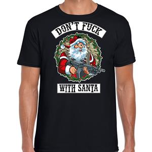 Bellatio Fout Kerstshirt / outfit Dont fuck with Santa rood voor heren