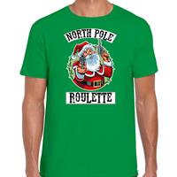 Bellatio Fout Kerstshirt / outfit Northpole roulette groen voor heren