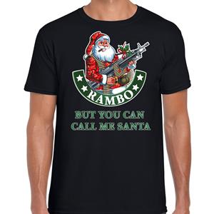 Bellatio Fout Kerstshirt / outfit Rambo but you can call me Santa rood voor heren