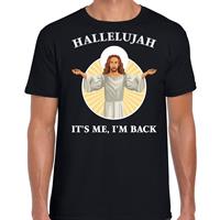 Bellatio Hallelujah its me im back Kerst t-shirt / outfit zwart voor heren