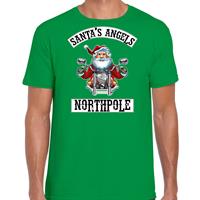 Bellatio Fout Kerstshirt / outfit Santas angels Northpole groen voor heren