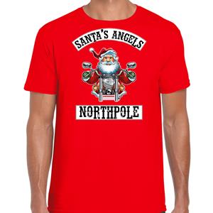 Bellatio Fout Kerstshirt / outfit Santas angels Northpole rood voor heren