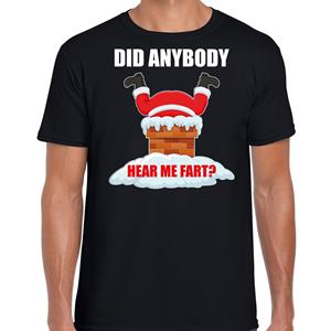 Bellatio Fun Kerstshirt / outfit Did anybody hear my fart zwart voor heren