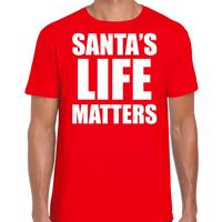 Bellatio Santas life matters Kerst t-shirt / Kerst outfit rood voor heren