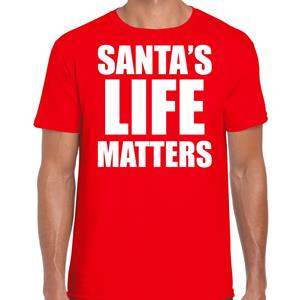 Bellatio Santas life matters Kerst t-shirt / Kerst outfit rood voor heren