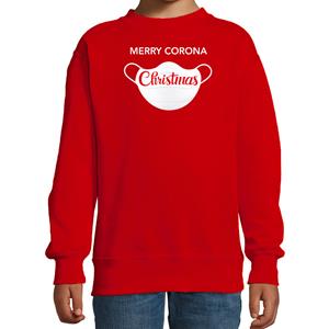 Bellatio Merry corona Christmas foute Kerstsweater / outfit rood voor kinderen