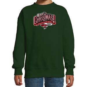 Bellatio Merry Christmas Kerstsweater / Kerst outfit groen voor kinderen