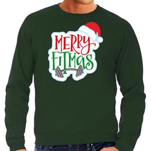 Bellatio Merry fitmas Kerstsweater / outfit groen voor heren