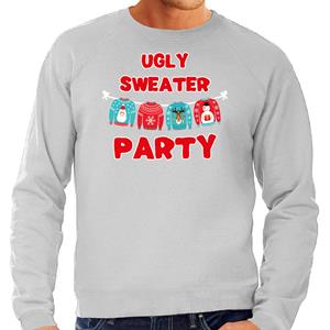 Bellatio Ugly sweater party Kerstsweater / outfit grijs voor heren