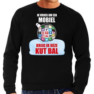 Bellatio Kut Kerstbal sweater / Kerst outfit Ik vroeg om een mobiel krijg ik deze kut bal zwart voor heren