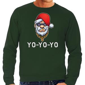 Bellatio Gangster / rapper Santa foute Kerstsweater / outfit groen voor heren