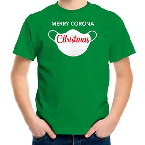 Bellatio Merry corona Christmas fout Kerstshirt / outfit groen voor kinderen