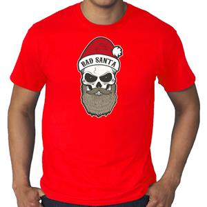 Bellatio Grote maten Bad Santa fout Kerstshirt / outfit rood voor heren