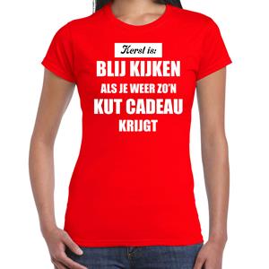 Bellatio Rood fout kerstshirt / t-shirt Kerst is blij kijken / kut cadeau outfit dames -