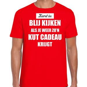 Bellatio Rood fout kerstshirt / t-shirt Kerst is blij kijken / kut cadeau outfit heren -