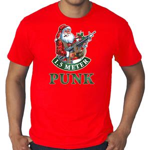 Bellatio Grote maten fout Kerstshirt / outfit 1,5 meter punk rood voor heren