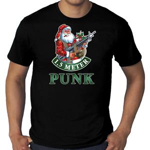 Bellatio Grote maten fout Kerstshirt / outfit 1,5 meter punk zwart voor heren