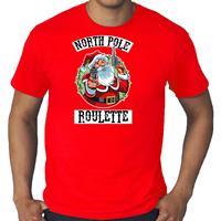 Bellatio Grote maten fout Kerstshirt / outfit Northpole roulette rood voor heren