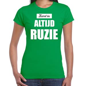 Bellatio Groen fout kerstshirt / t-shirt Kerst is: altijd ruzie outfit dames -