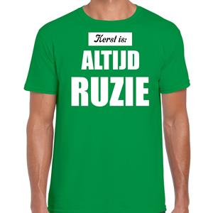 Bellatio Groen fout kerstshirt / t-shirt Kerst is: altijd ruzie outfit heren -