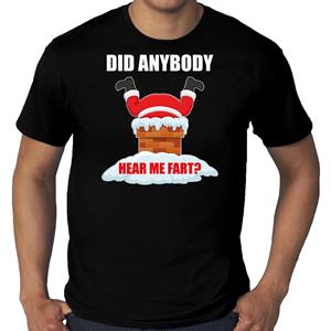 Bellatio Grote maten fun Kerstshirt / outfit Did anybody hear my fart zwart voor heren