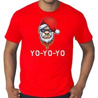 Bellatio Grote maten Gangster / rapper Santa fout Kerstshirt / outfit rood voor heren