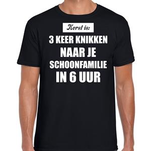 Bellatio Zwart fout kerstshirt / t-shirt Kerst is 3 keer knikken naar schoonfamilie outfit heren -