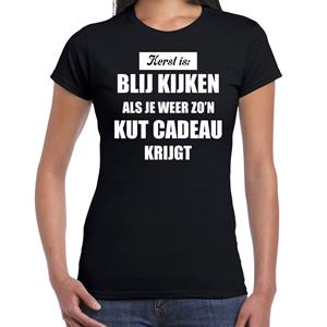 Bellatio Zwart fout kerstshirt / t-shirt Kerst is blij kijken / kut cadeau outfit dames -