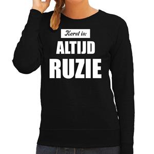 Bellatio Zwarte foute kersttrui / sweater Kerst is: altijd ruzie outfit dames -