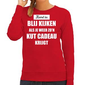 Bellatio Rode foute kersttrui / sweater Kerst is blij kijken / kut cadeau outfit dames -