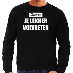 Bellatio Kerst is je lekker volvreten foute Kersttrui / Kerst outfit zwart voor heren