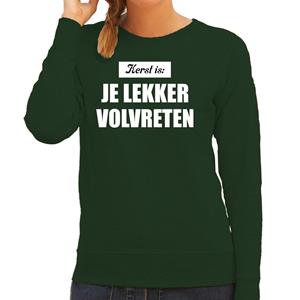 Bellatio Kerst is: je lekker volvreten foute Kersttrui / Kerst outfit groen voor dames