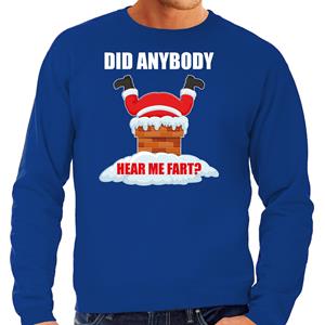 Bellatio Grote maten foute Kersttrui / outfit Did anybody hear my fart blauw voor heren