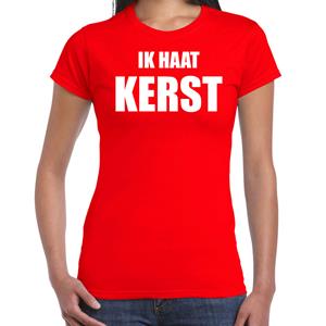 Bellatio Fout kerst t-shirt Ik haat Kerst rood voor dames