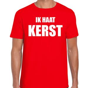 Bellatio Fout kerst t-shirt Ik haat Kerst rood voor heren