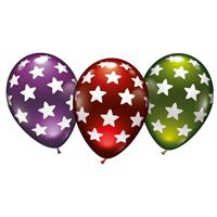 18x stuks luxe Metallic ballonnen met sterren 30 cm -