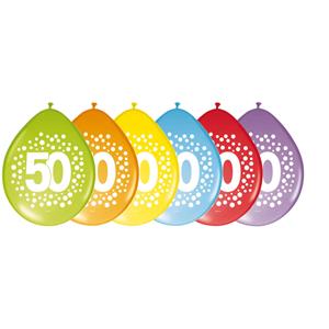 Folat ballonnen 50 jaar 30 cm latex 8 stuks