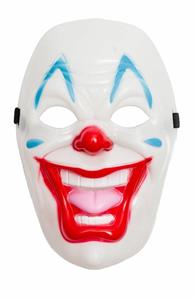 gezichtsmasker Clown 2 PVC wit/rood one-size