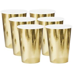 30x stuks gouden feest bekertjes van karton 220 ml -