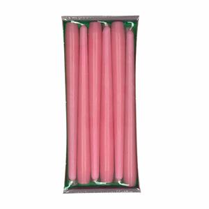 Enlightening Candles 12x Lange kaarsen oud roze 25 cm 8 branduren dinerkaarsen/tafelkaarsen -