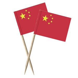 150x Cocktailprikkers China 8 cm vlaggetje landen decoratie -
