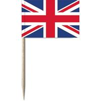 150x Cocktailprikkers Engeland/vk 8 cm vlaggetje landen decoratie -